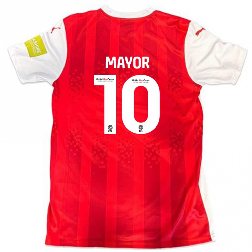 Homme Football Maillot Danny Mayor #10 Rouge Blanc Tenues Domicile 2024/25