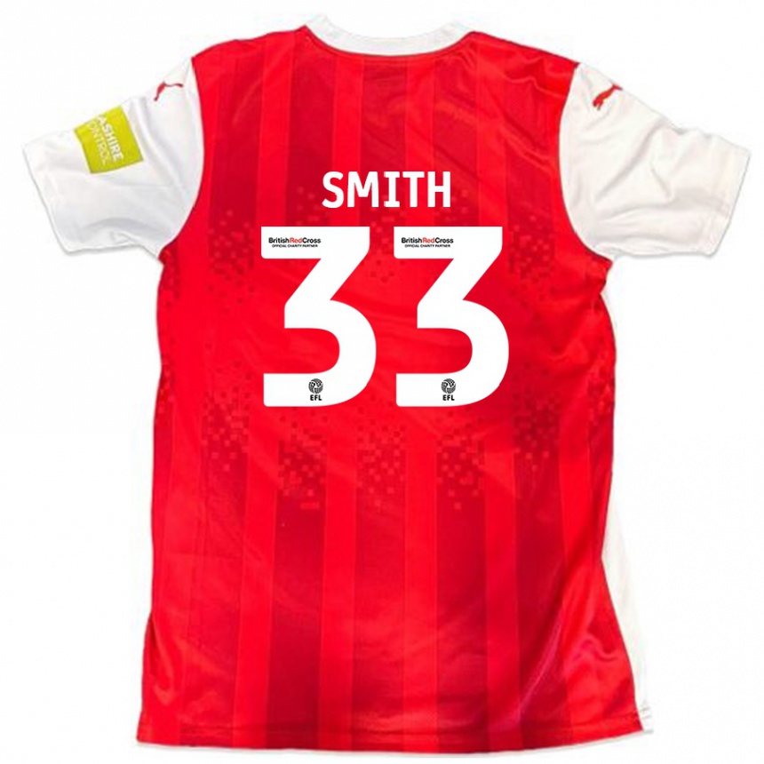 Homme Football Maillot Pele Smith #33 Rouge Blanc Tenues Domicile 2024/25