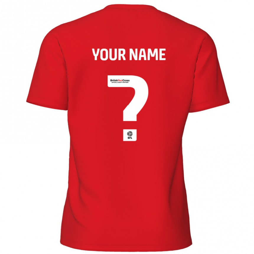 Homme Football Maillot Votre Nom #0 Rouge Tenues Domicile 2024/25