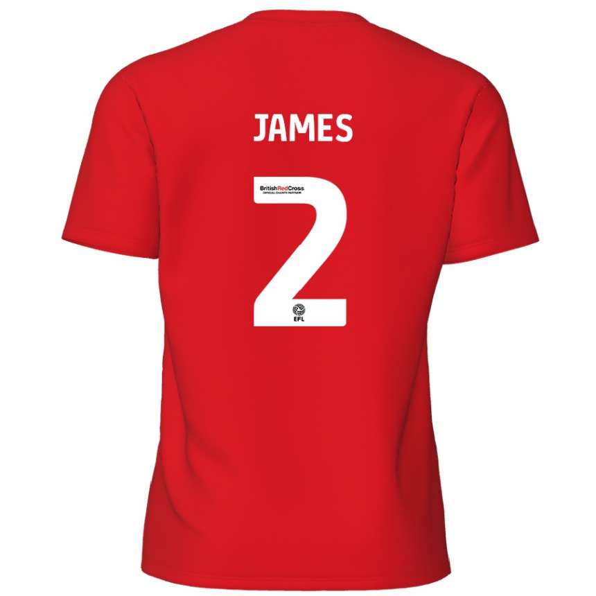 Homme Football Maillot Tom James #2 Rouge Tenues Domicile 2024/25