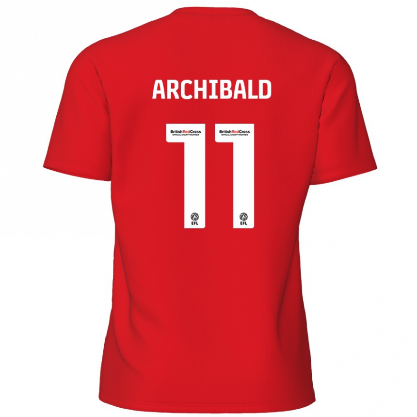 Homme Football Maillot Theo Archibald #11 Rouge Tenues Domicile 2024/25