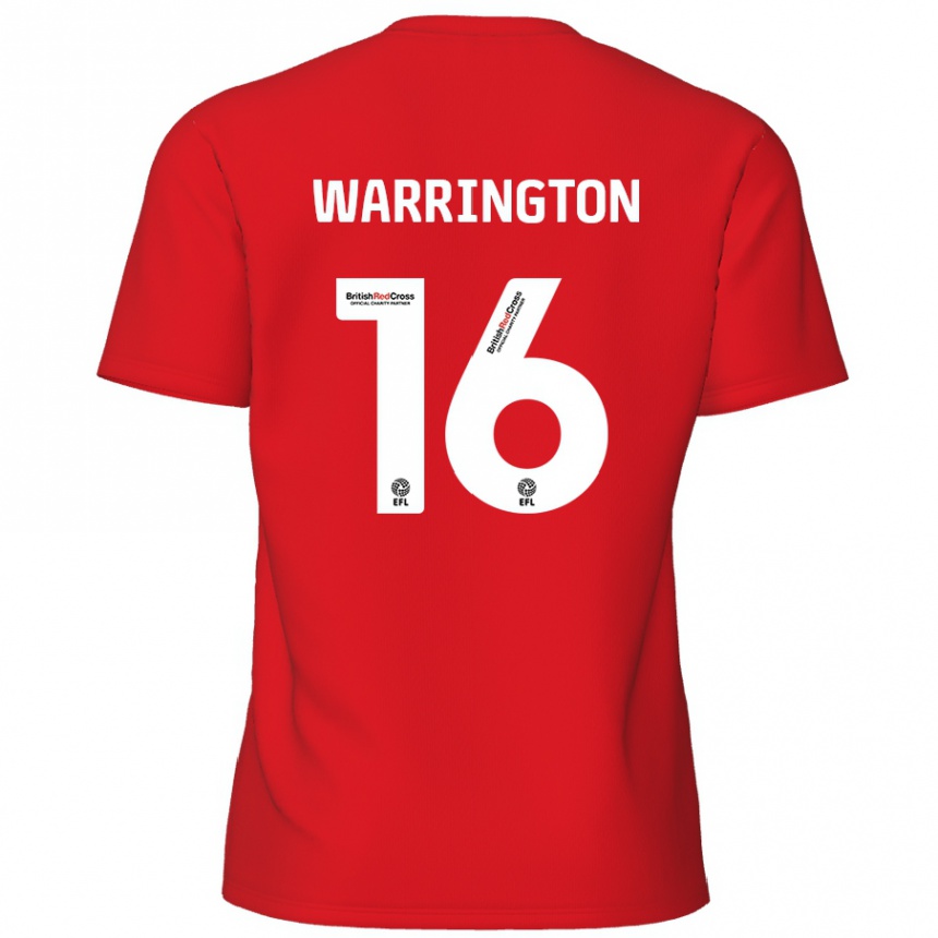 Homme Football Maillot Lewis Warrington #16 Rouge Tenues Domicile 2024/25