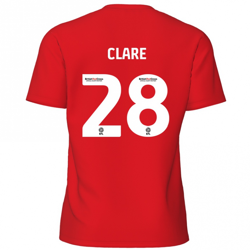 Homme Football Maillot Sean Clare #28 Rouge Tenues Domicile 2024/25