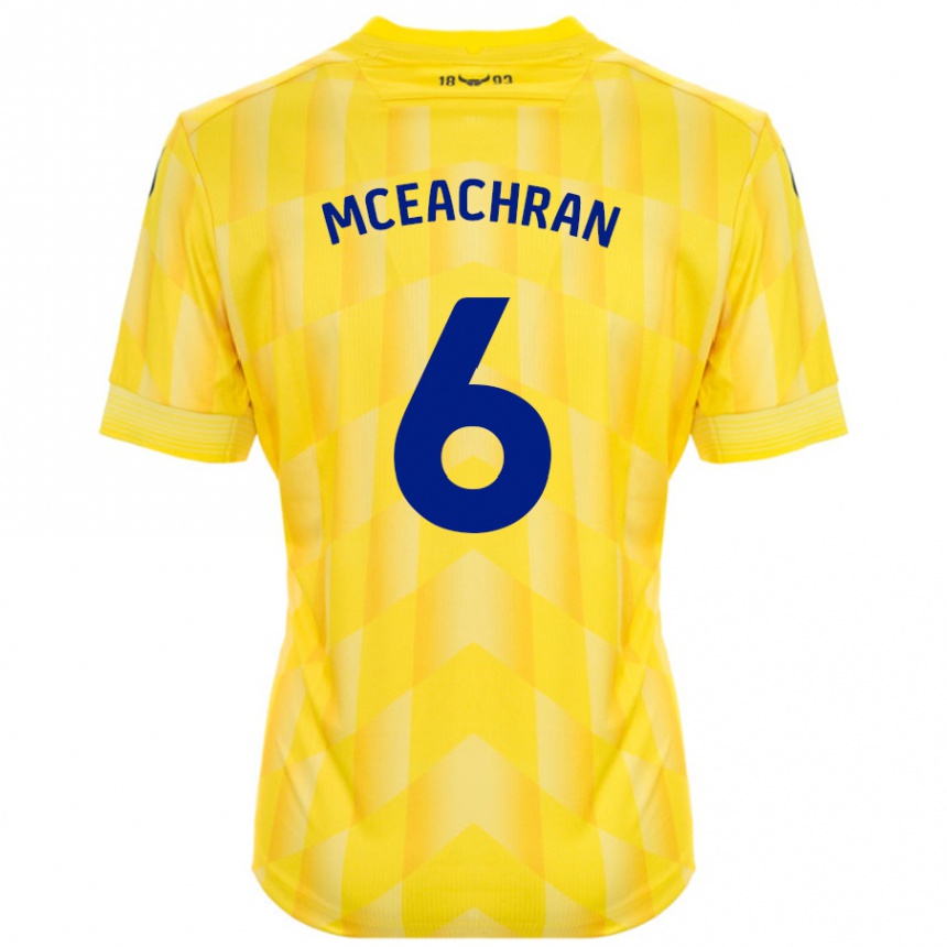 Homme Football Maillot Josh Mceachran #6 Jaune Tenues Domicile 2024/25