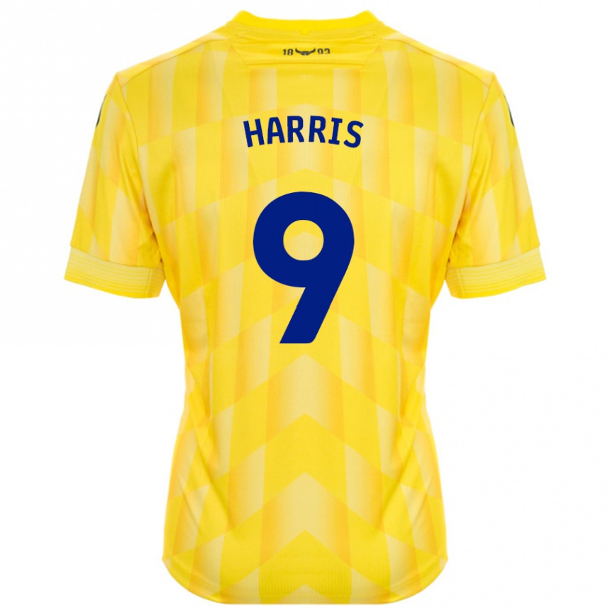 Homme Football Maillot Mark Harris #9 Jaune Tenues Domicile 2024/25