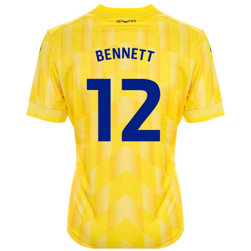 Homme Football Maillot Joe Bennett #12 Jaune Tenues Domicile 2024/25