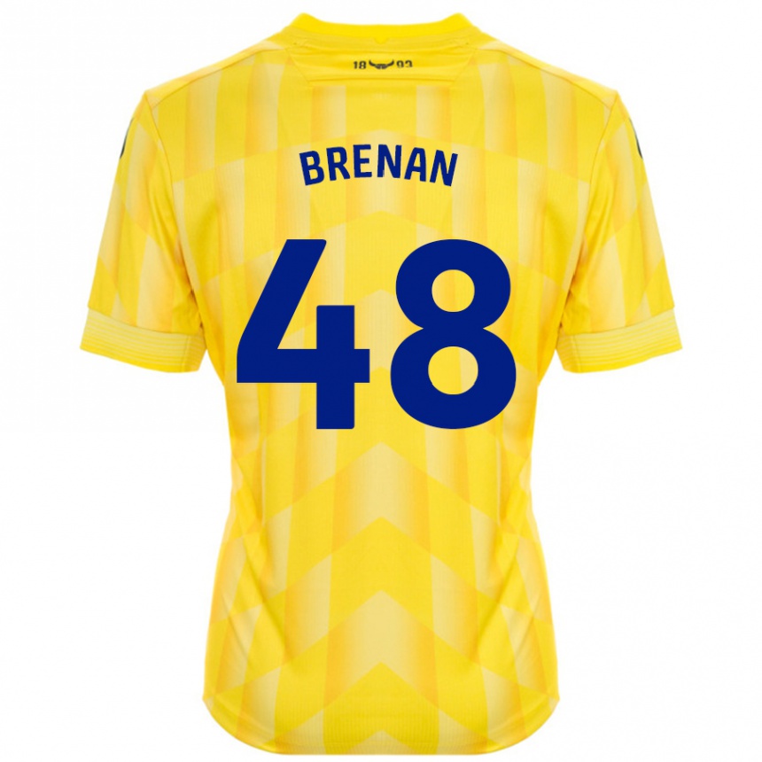 Homme Football Maillot Tobias Brenan #48 Jaune Tenues Domicile 2024/25