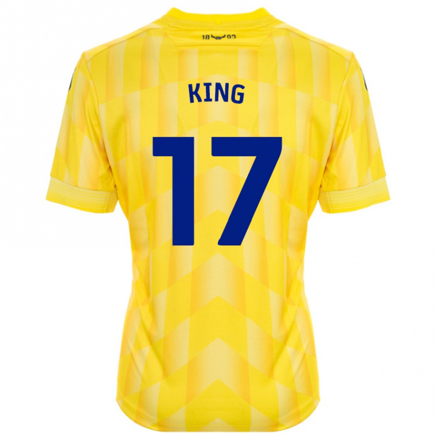 Homme Football Maillot Sarah King #17 Jaune Tenues Domicile 2024/25