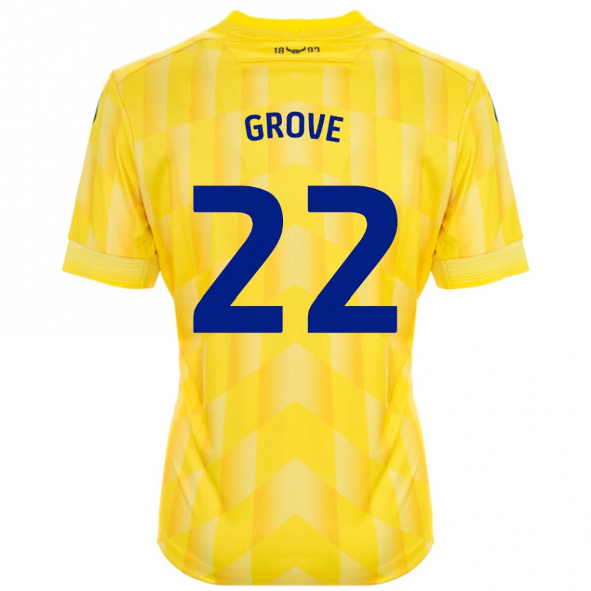 Homme Football Maillot Jade Grove #22 Jaune Tenues Domicile 2024/25