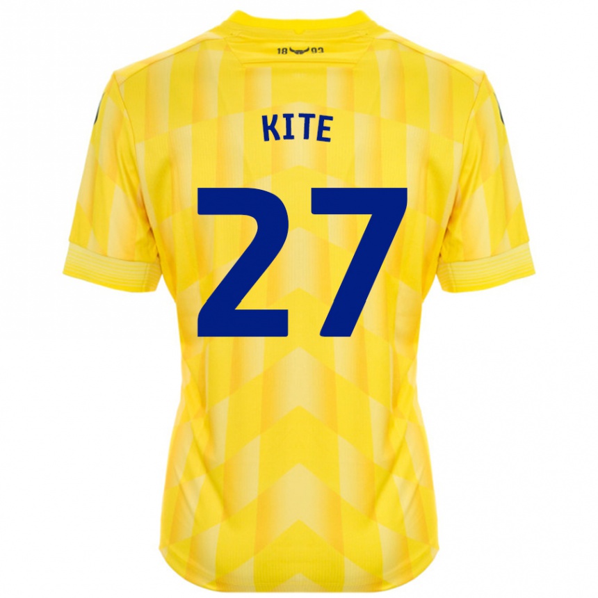 Homme Football Maillot Rose Kite #27 Jaune Tenues Domicile 2024/25