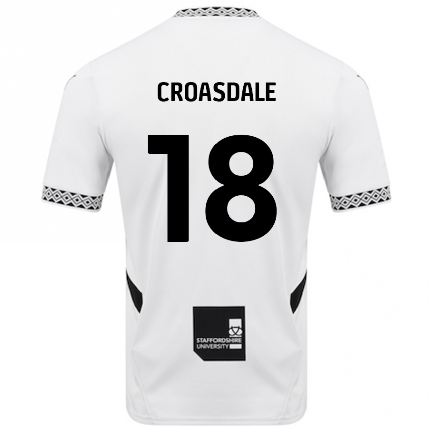 Homme Football Maillot Ryan Croasdale #18 Blanc Tenues Domicile 2024/25