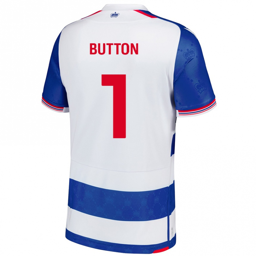 Homme Football Maillot David Button #1 Bleu Blanc Tenues Domicile 2024/25