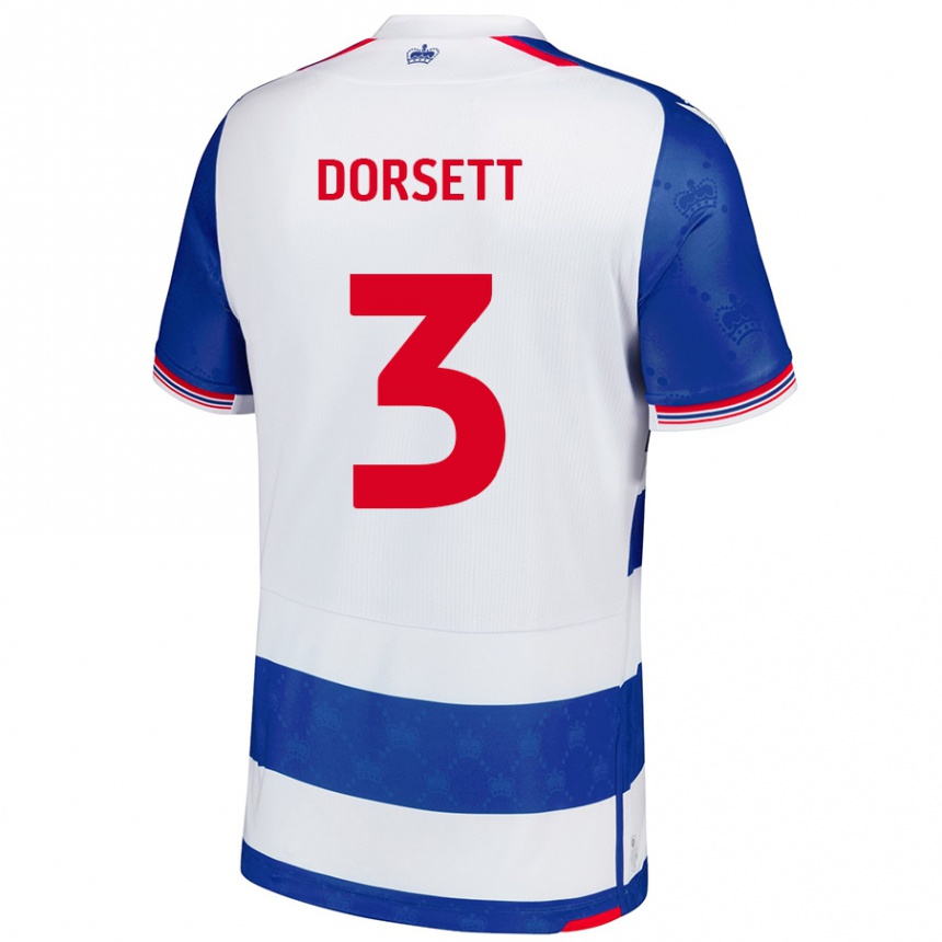 Homme Football Maillot Jeriel Dorsett #3 Bleu Blanc Tenues Domicile 2024/25