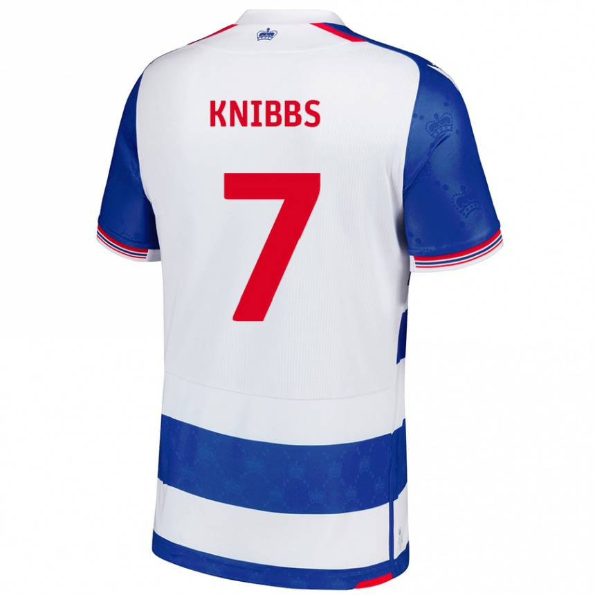 Homme Football Maillot Harvey Knibbs #7 Bleu Blanc Tenues Domicile 2024/25