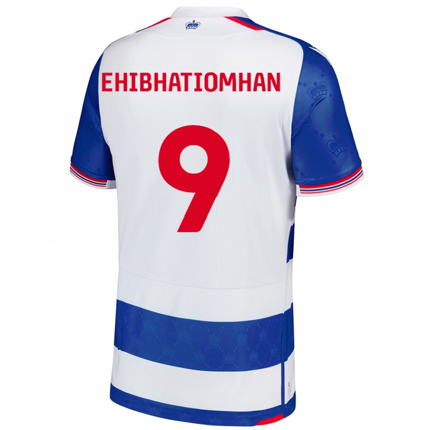 Homme Football Maillot Kelvin Ehibhatiomhan #9 Bleu Blanc Tenues Domicile 2024/25