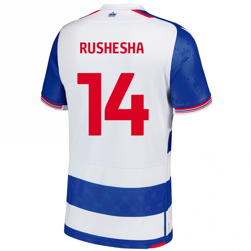 Homme Football Maillot Tivonge Rushesha #14 Bleu Blanc Tenues Domicile 2024/25