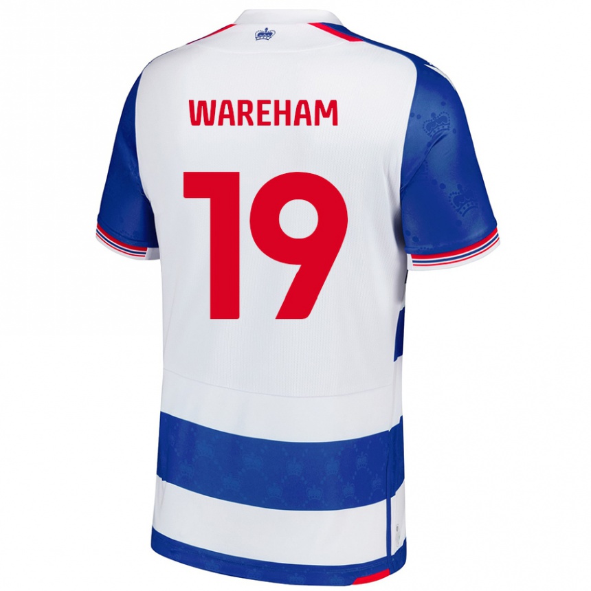 Homme Football Maillot Jayden Wareham #19 Bleu Blanc Tenues Domicile 2024/25