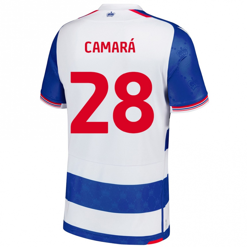 Homme Football Maillot Mamadi Camará #28 Bleu Blanc Tenues Domicile 2024/25