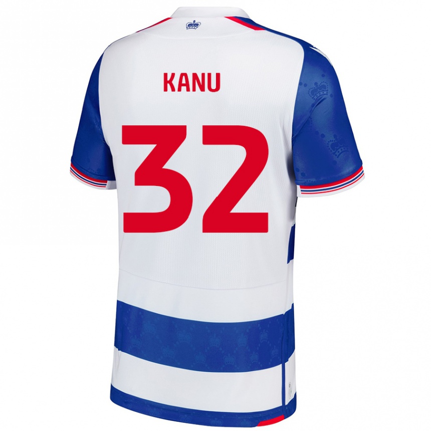 Homme Football Maillot Abraham Kanu #32 Bleu Blanc Tenues Domicile 2024/25