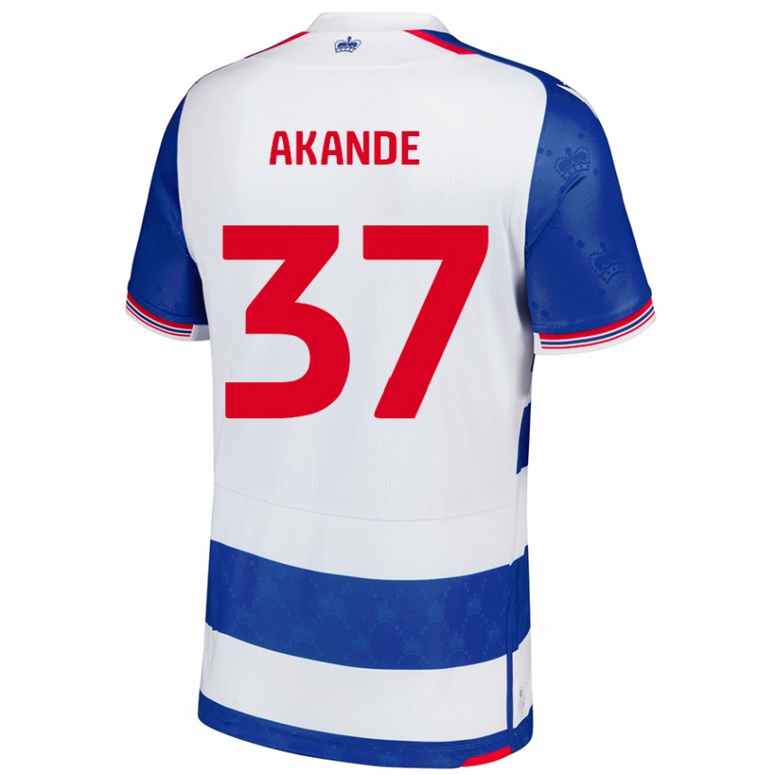 Homme Football Maillot Adrian Akande #37 Bleu Blanc Tenues Domicile 2024/25