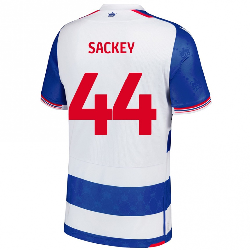 Homme Football Maillot Tyler Sackey #44 Bleu Blanc Tenues Domicile 2024/25