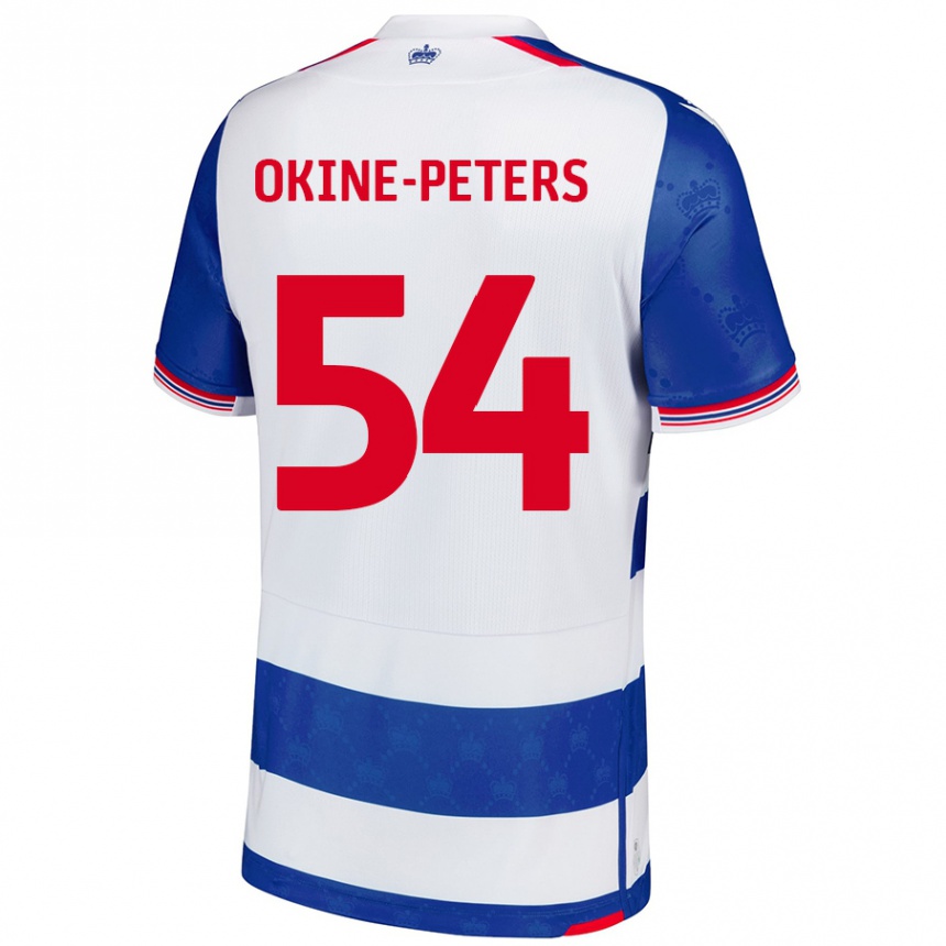 Homme Football Maillot Jeremiah Okine-Peters #54 Bleu Blanc Tenues Domicile 2024/25