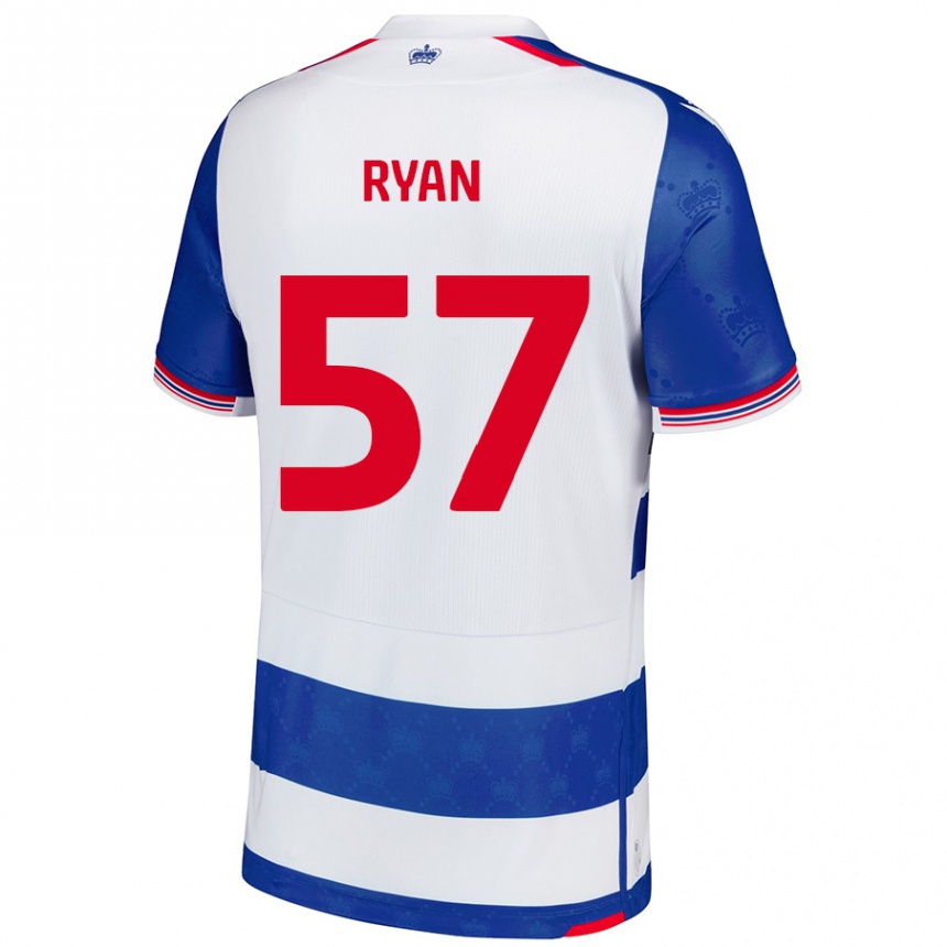 Homme Football Maillot John Ryan #57 Bleu Blanc Tenues Domicile 2024/25