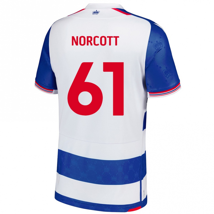 Homme Football Maillot Tom Norcott #61 Bleu Blanc Tenues Domicile 2024/25