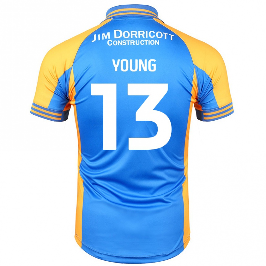 Homme Football Maillot Joe Young #13 Bleu Ambre Tenues Domicile 2024/25