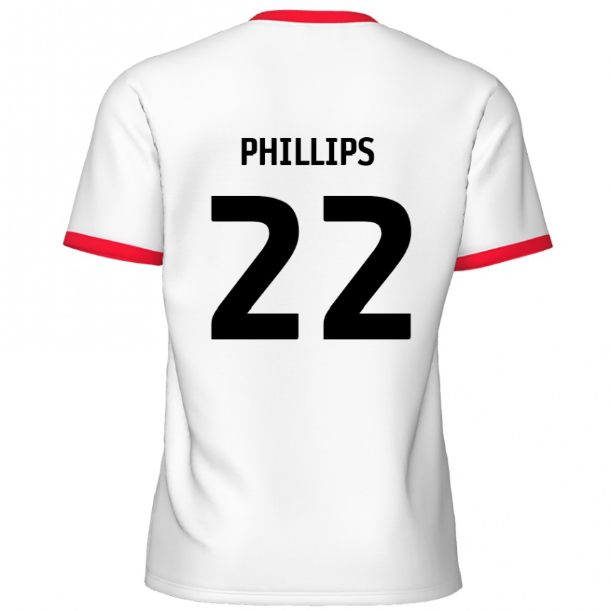 Homme Football Maillot Daniel Phillips #22 Blanc Rouge Tenues Domicile 2024/25