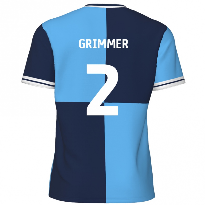 Homme Football Maillot Jack Grimmer #2 Bleu Ciel Bleu Foncé Tenues Domicile 2024/25