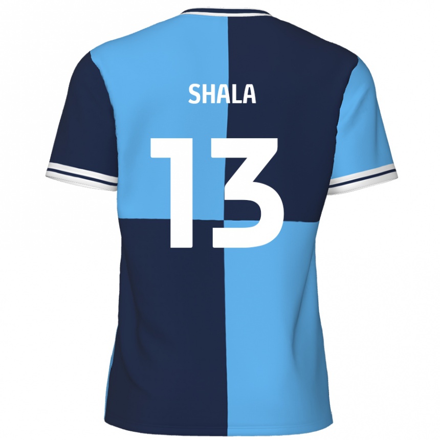 Homme Football Maillot Laurence Shala #13 Bleu Ciel Bleu Foncé Tenues Domicile 2024/25