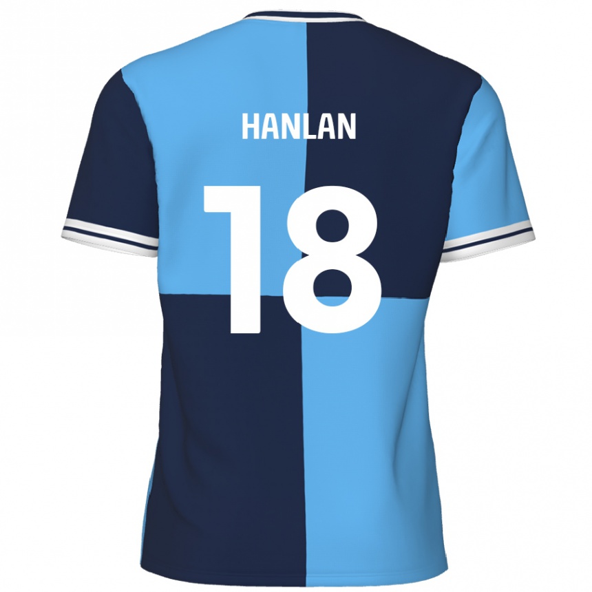 Homme Football Maillot Brandon Hanlan #18 Bleu Ciel Bleu Foncé Tenues Domicile 2024/25