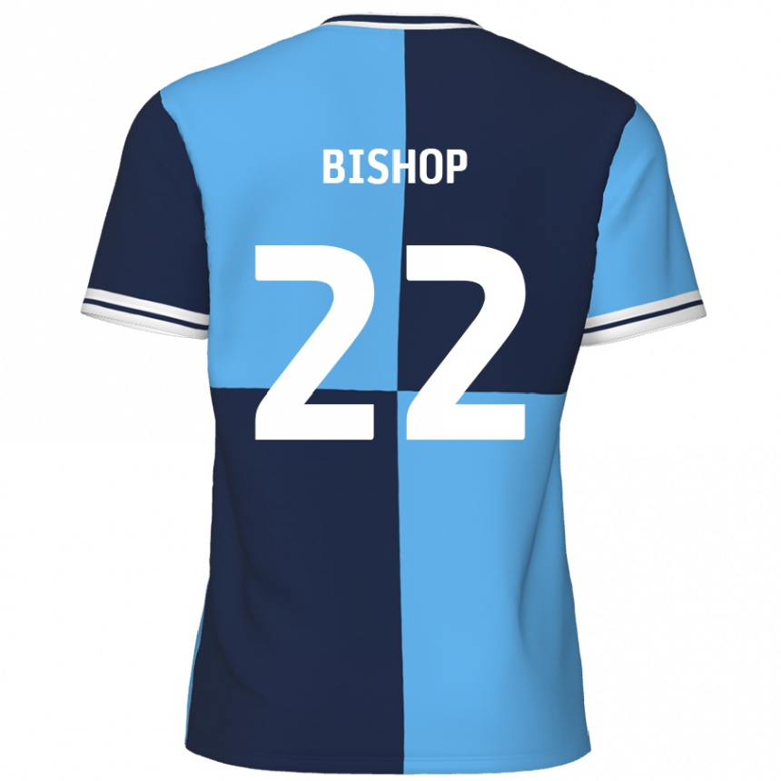 Homme Football Maillot Nathan Bishop #22 Bleu Ciel Bleu Foncé Tenues Domicile 2024/25