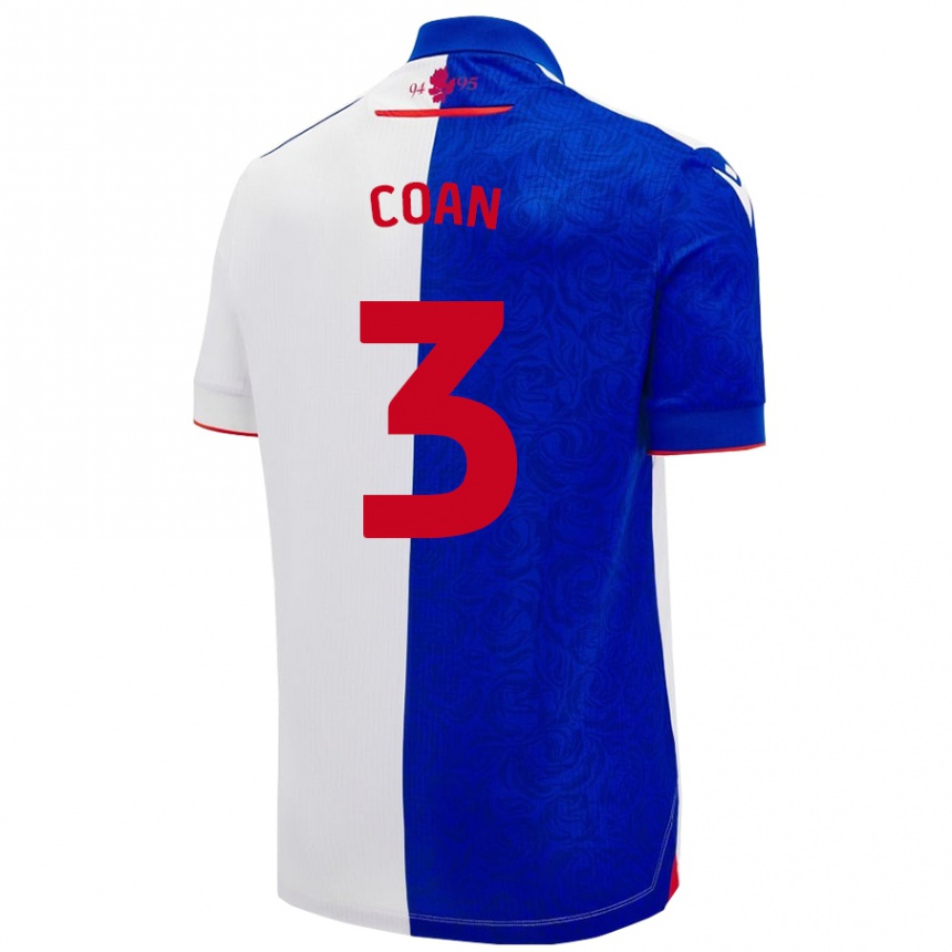 Homme Football Maillot Hannah Coan #3 Bleu Ciel Blanc Tenues Domicile 2024/25