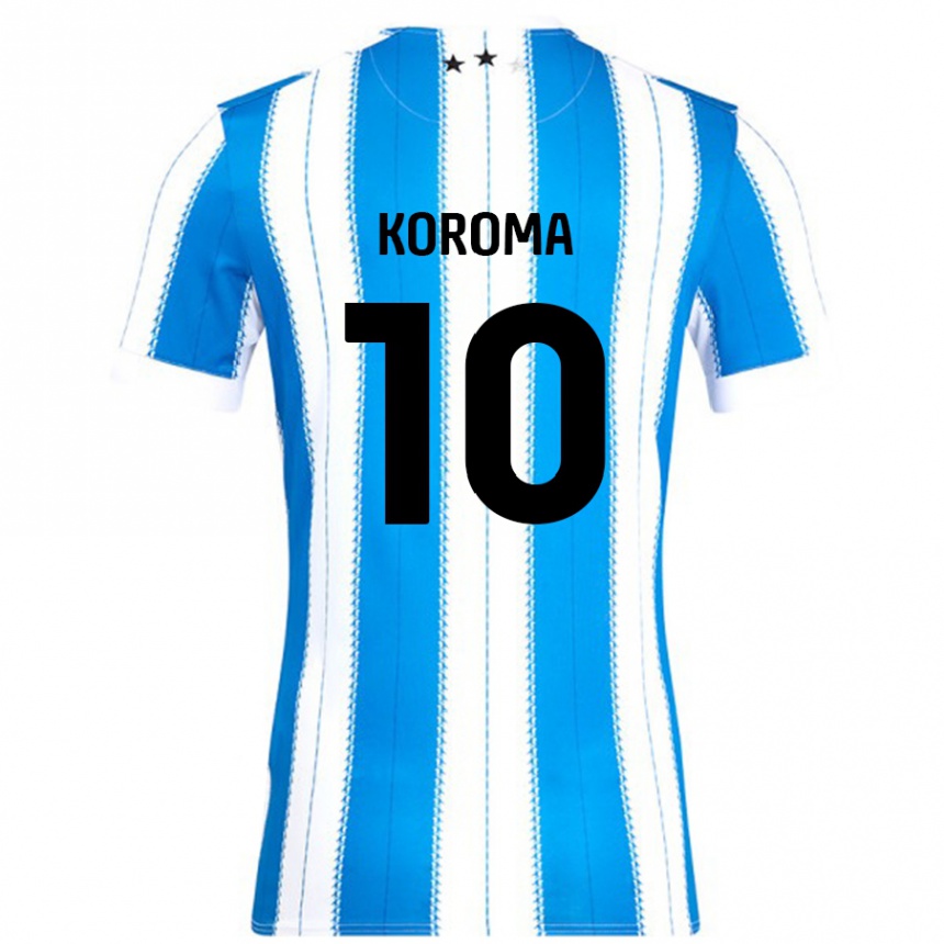 Homme Football Maillot Josh Koroma #10 Bleu Blanc Tenues Domicile 2024/25