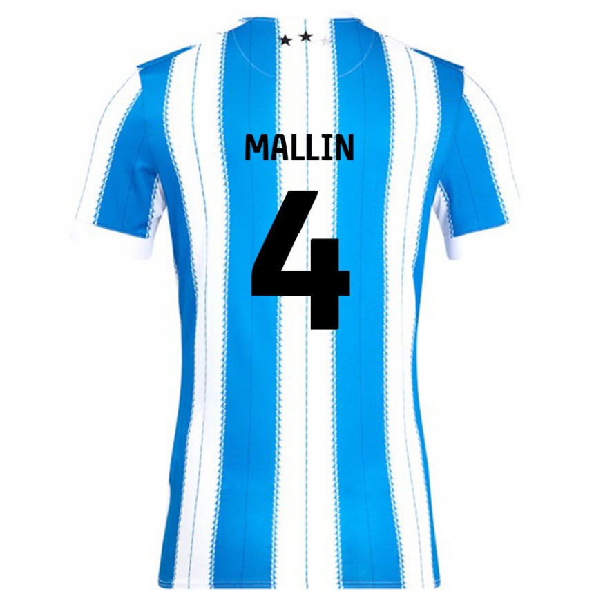 Homme Football Maillot Kate Mallin #4 Bleu Blanc Tenues Domicile 2024/25