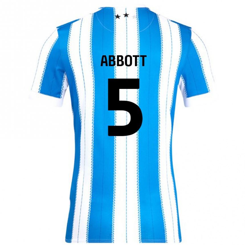 Homme Football Maillot Vicky Abbott #5 Bleu Blanc Tenues Domicile 2024/25