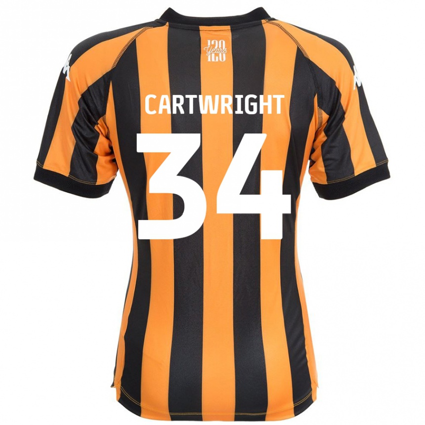 Homme Football Maillot Harvey Cartwright #34 Noir Ambre Tenues Domicile 2024/25