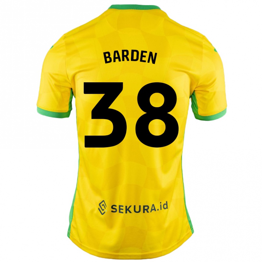 Homme Football Maillot Daniel Barden #38 Jaune Vert Tenues Domicile 2024/25