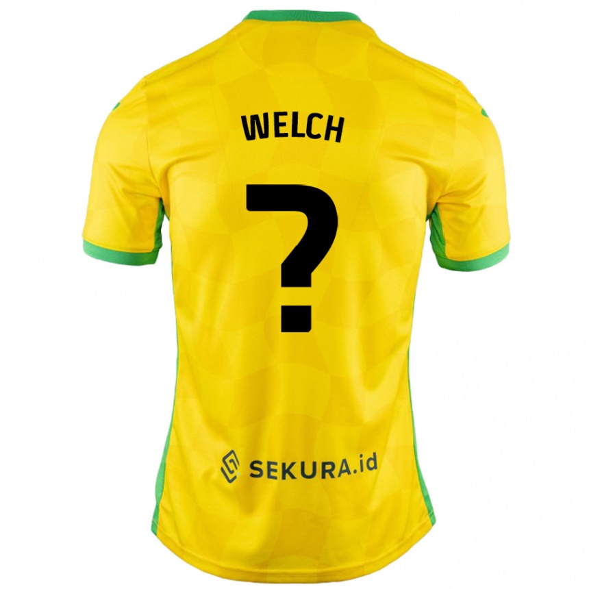 Homme Football Maillot Finley Welch #0 Jaune Vert Tenues Domicile 2024/25