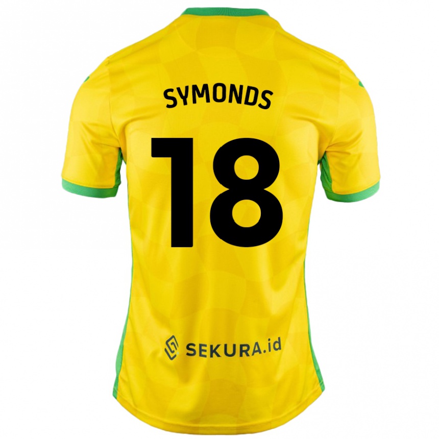 Homme Football Maillot Freya Symonds #18 Jaune Vert Tenues Domicile 2024/25