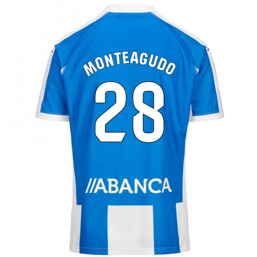 Homme Football Maillot Paula Monteagudo #28 Bleu Blanc Tenues Domicile 2024/25