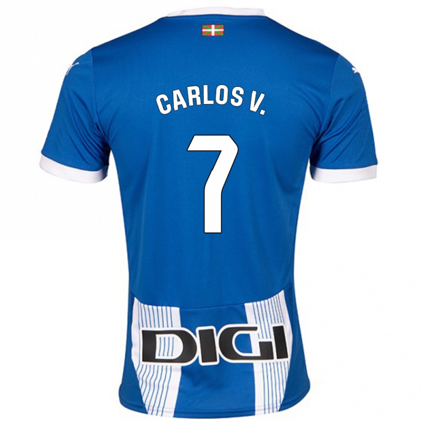 Homme Football Maillot Carlos Vicente #7 Bleu Tenues Domicile 2024/25