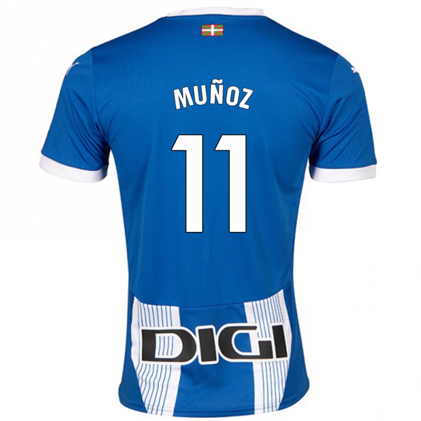 Homme Football Maillot Egoitz Muñoz #11 Bleu Tenues Domicile 2024/25