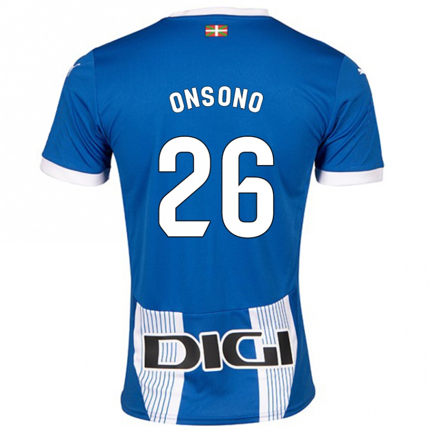 Homme Football Maillot Lorea Onsoño #26 Bleu Tenues Domicile 2024/25