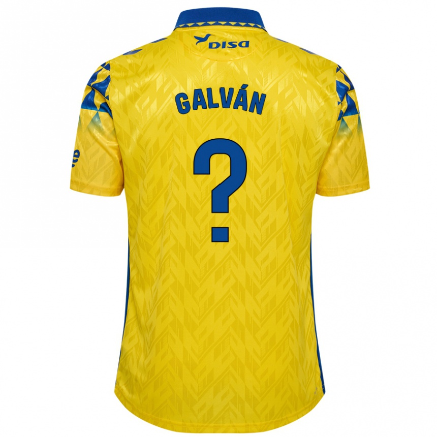 Homme Football Maillot Carlos Galván #0 Jaune Bleu Tenues Domicile 2024/25