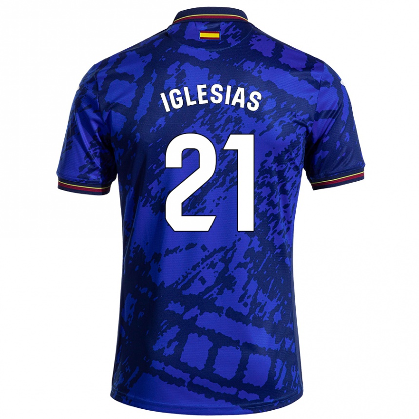 Homme Football Maillot Juan Iglesias #21 Bleu Foncé Tenues Domicile 2024/25