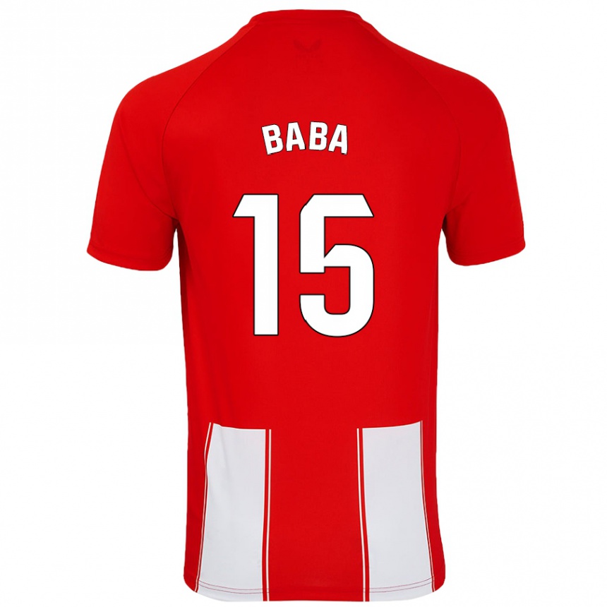 Homme Football Maillot Iddrisu Baba #15 Rouge Blanc Tenues Domicile 2024/25