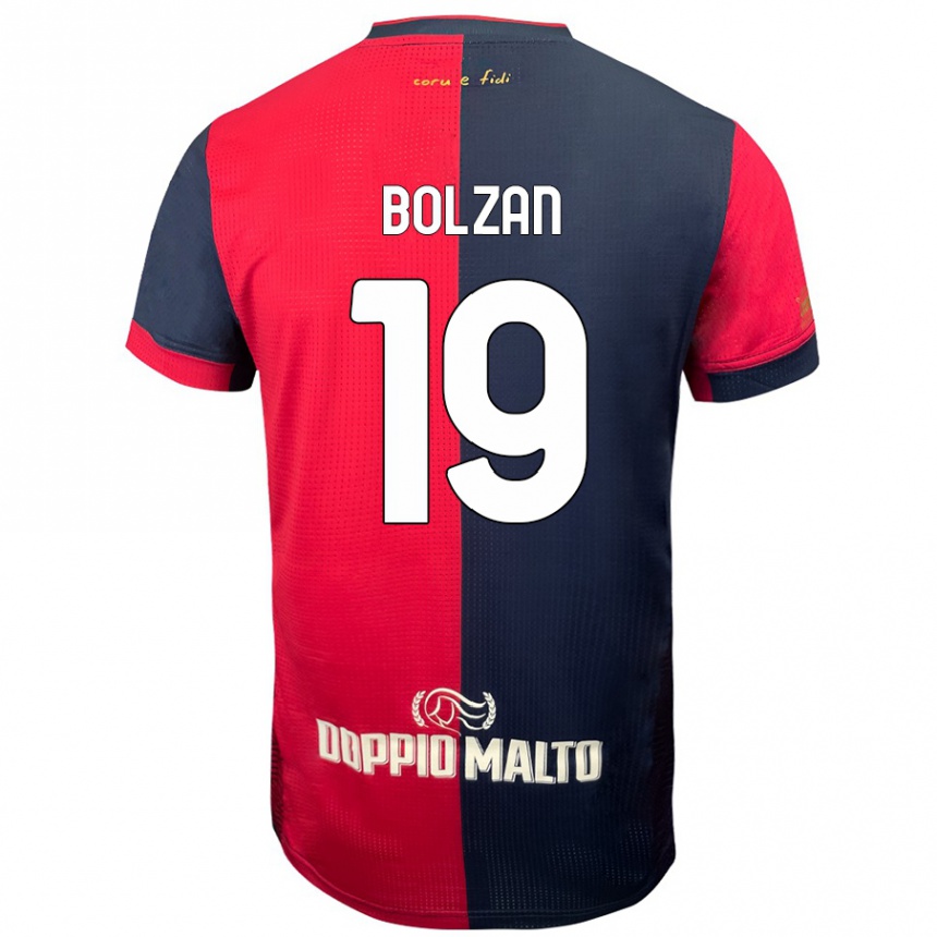 Homme Football Maillot Alessandro Bolzan #19 Rouge Bleu Foncé Tenues Domicile 2024/25